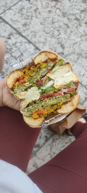 The Spicy Vegan Bagel was really good. at Bagel Road in Verona