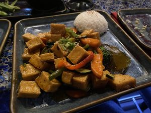 Orange tofu  at Harney Oceanside in Oceanside