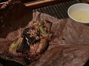 Grilled: fall mushrooms, walnuts, figs, and peppers at Kajitsu in New York City