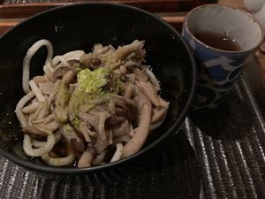 Udon: fall mushrooms at Kajitsu in New York City