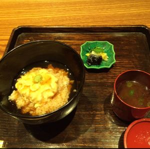 yuba rice with miso soup at Kajitsu in New York City