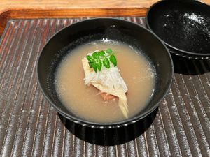 Jicama soup  at Kajitsu in New York City