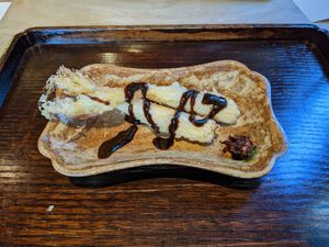 baby corn tempura with ramp soy sauce at Kajitsu in New York City