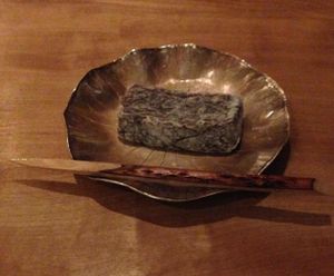 Red bean rice dessert at Kajitsu in New York City