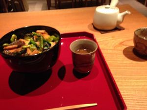 sautéed vegetables over rice at Kajitsu in New York City