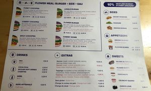 Menu  at Flower Burger in Marseille