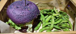 Flower burger with edamame at Flower Burger in Marseille