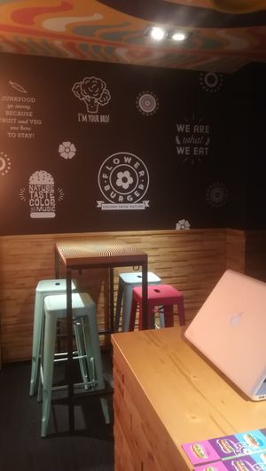 Inside at Flower Burger in Marseille