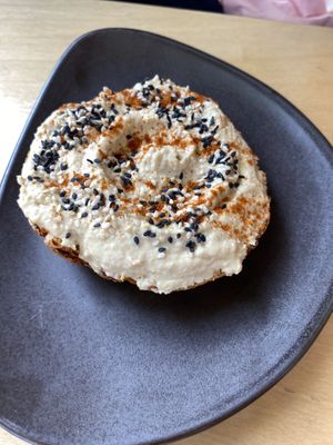 Hummus creme on sweet potato bread  at NOAMS Deli in Giessen