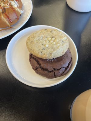 Earl grey lavender cookie and brownie cookie   at Canela in Calgary
