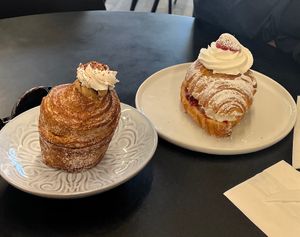 tiramisu cruffin and strawberry croissant at Canela in Calgary