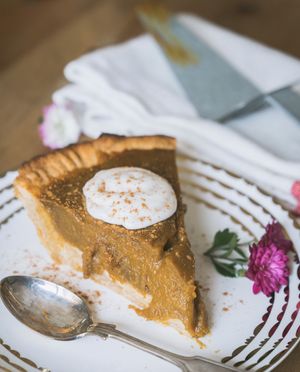 Our vegan pumpkin pies available during fall season  at Canela in Calgary