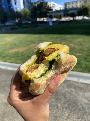 Chimichurri Breakfast Sandwich at Spoiled Vegans Cafe in San Diego