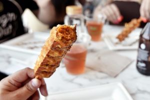 Inside the dog at Spoiled Vegans Cafe in San Diego