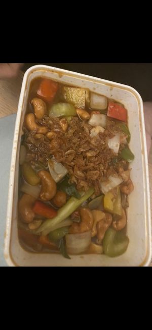 Take away kai phad medmumaung, ordered without the chicken. at Thong Thai in Wemeldinge