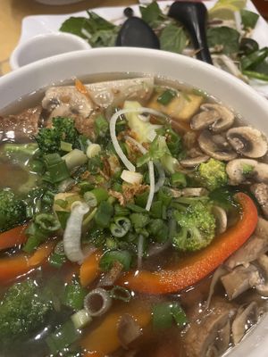 Vegan pho who add your own toppings   at Papasan's Vietnamese in Cocoa