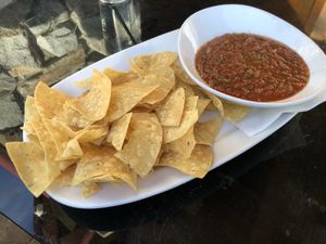 Side of chips and amazing salsa at Azul-Latin Kitchen in South Lake Tahoe