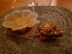 Sunflower butter tart/ pumpkin-hoisin at Alice in Ottawa