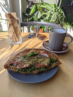 Croissant with vegan sausage at Rohe in Tallinn