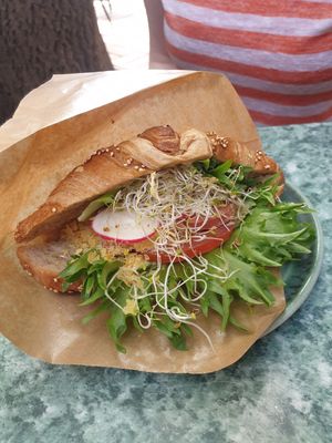 Sausage croissant at Rohe in Tallinn