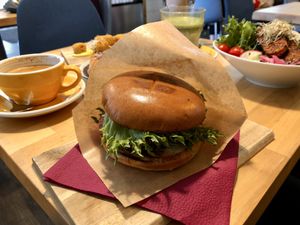 Rohe burger with pineapple. Quite good!  at Rohe in Tallinn