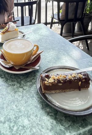 Snickers cake, cappuccino and passion fruit cake   at Rohe in Tallinn