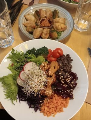 Dumplings and Tofu. at Rohe in Tallinn