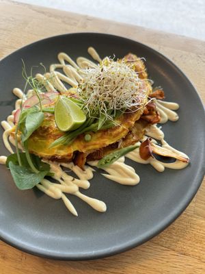 Chickpea omelette w chanterellee  at Rohe in Tallinn