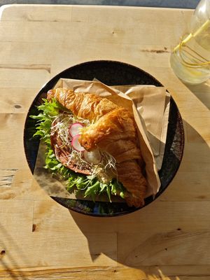 Sausage croissant at Rohe in Tallinn