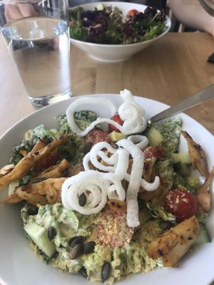 Ceasar salad, ah so good, THE BEST CHICKEN! at Rohe in Tallinn