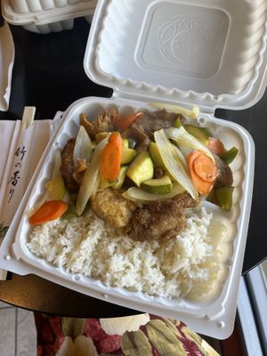 Vegan orange chicken   at QQ Tea House in Honolulu