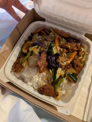 Chili sesame beef at QQ Tea House in Honolulu