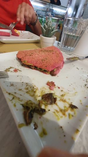 Vegan Tapioca, avocado with mushrooms. Delicious at Club Life in Porto