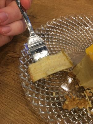 Slice of tofu cheesecake  at Mihiderka - Dielta in Krakow