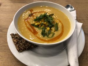 corn soup at Mihiderka - Dielta in Krakow