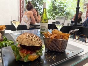 The veggie burger at La Gourmande in Ispoure