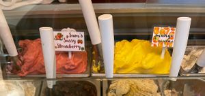 vegan strawberry & mango  #Veganuary at Milkissimo Gelato in San Diego