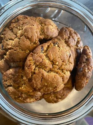 Peanut butter & choc chip biscuits (Vegan) at Summer Kitchen Bakery Cafe in Ranelagh