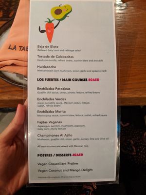 Vegan menu: Side B at La Tablita in Dubai