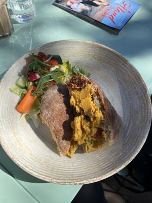 Hummus sandwichh  at Bagarstugan Cafe & Vin in Mariehamn