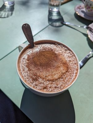 hot chocolate (usually with cream) at Bagarstugan Cafe & Vin in Mariehamn