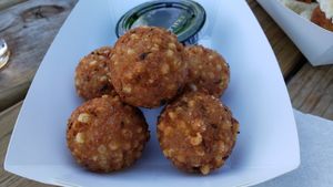 Sabudana vada ($7), vegan by default but ask for the vegan chutney. Delicious & nicely done. at Muddy Tiger in Edina