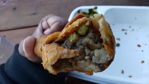 Samosa ($4 for one), vegan by default. Nicely done. at Muddy Tiger in Edina