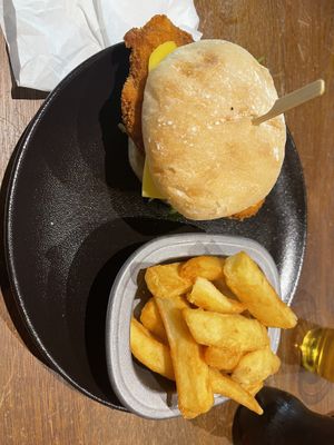 Vegan schnitzel burger  at Warner Bros. Studio Tour in Watford