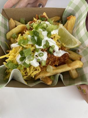 Vegan chili cheez fries   at Warner Bros. Studio Tour in Watford
