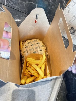 Kids vegan burger meal  at Warner Bros. Studio Tour in Watford