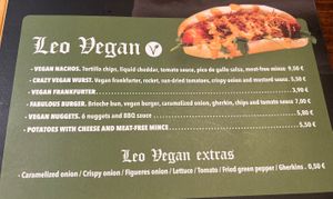 Vegan section of the menu  at Frankfurt Leo Boeck in Girona