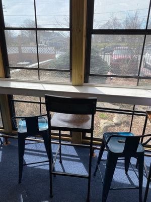 Indoor seating area at The Pink Bean in Somerset