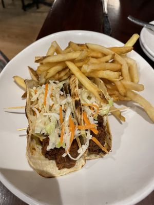 Jackfruit taco   at Three Dollar Deweys in Portland