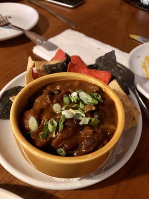 Vegetable Chili! (Just ask for no cheese or add their vegan cheese)  at Three Dollar Deweys in Portland
